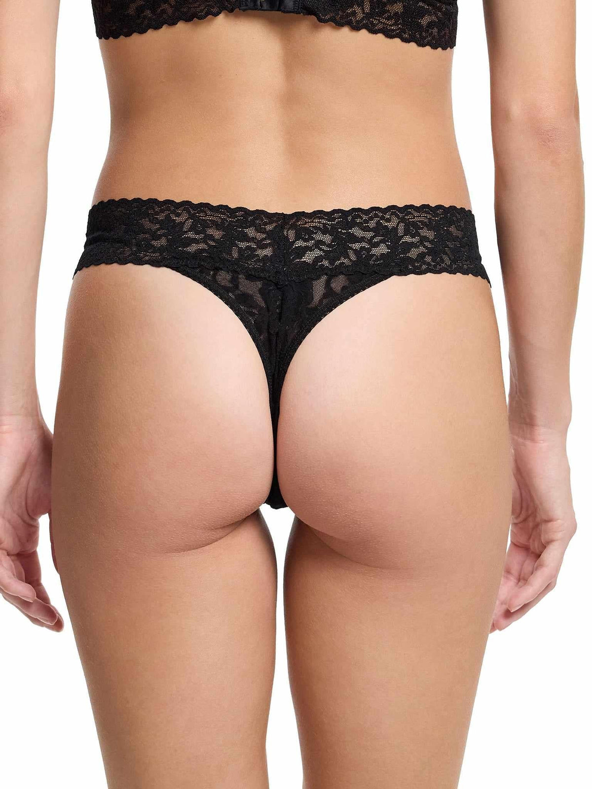3 Pack Signature Lace® Original Rise Thongs Black - Hanky Panky