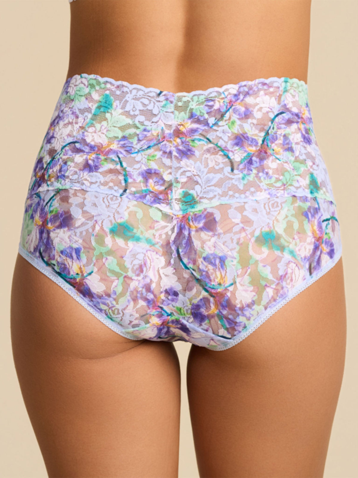 Printed Retro Lace V-Kini Floral Pleinair Blue - Hanky Panky
