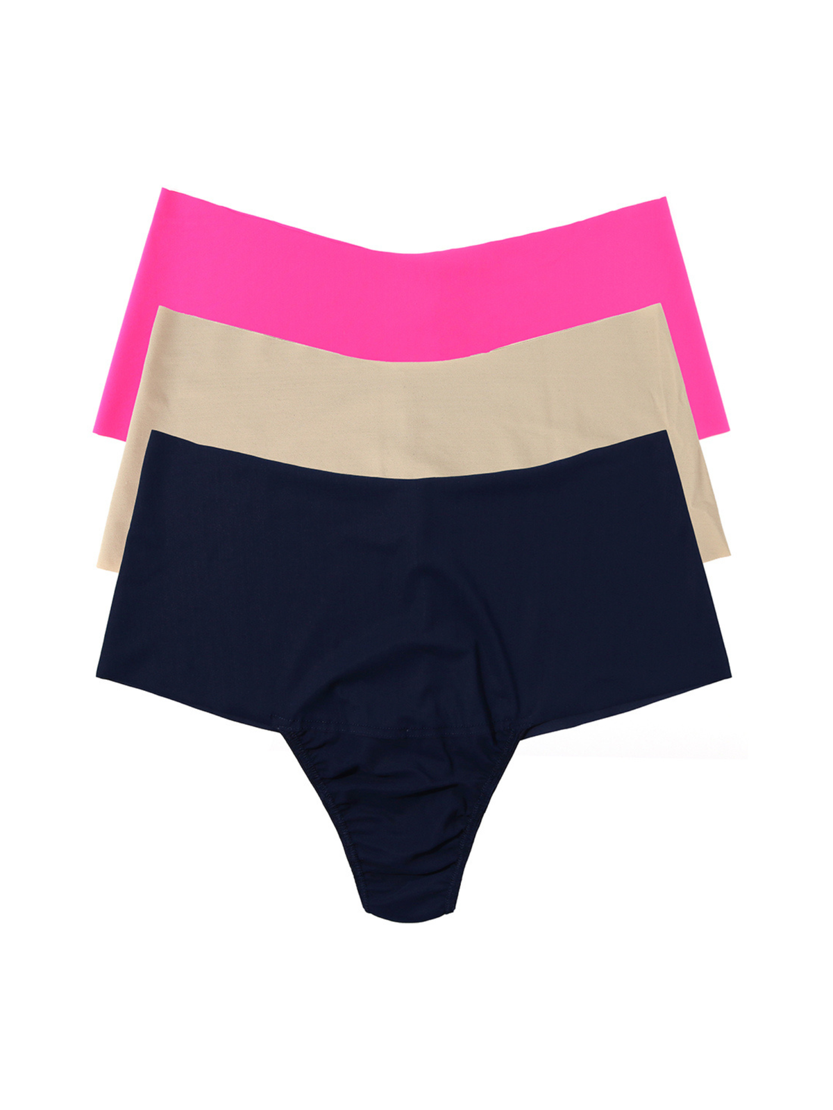 BreatheSoft™ High Rise Thong 3 Pack Provocative Pink/Taupe/Navy - Hanky Panky