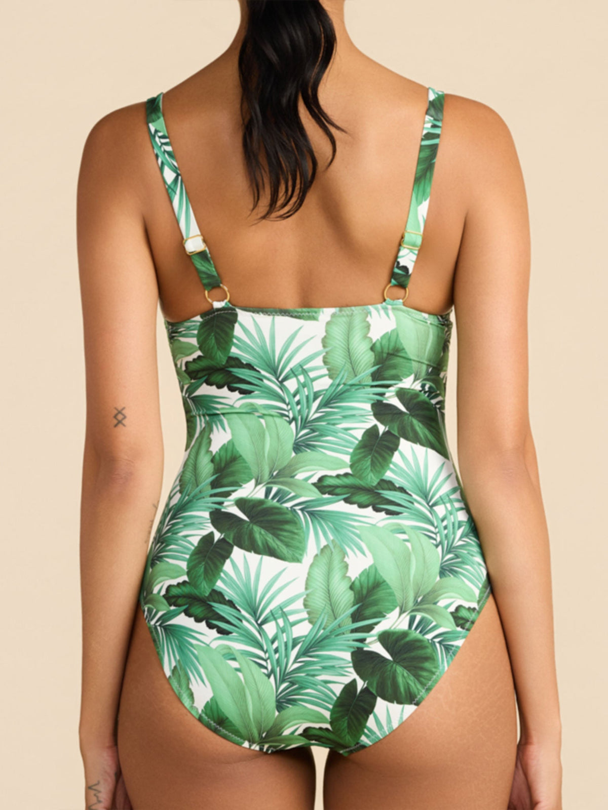 Underwire One Piece Swimsuit Stay Floral Palm Tree Green - Hanky Panky