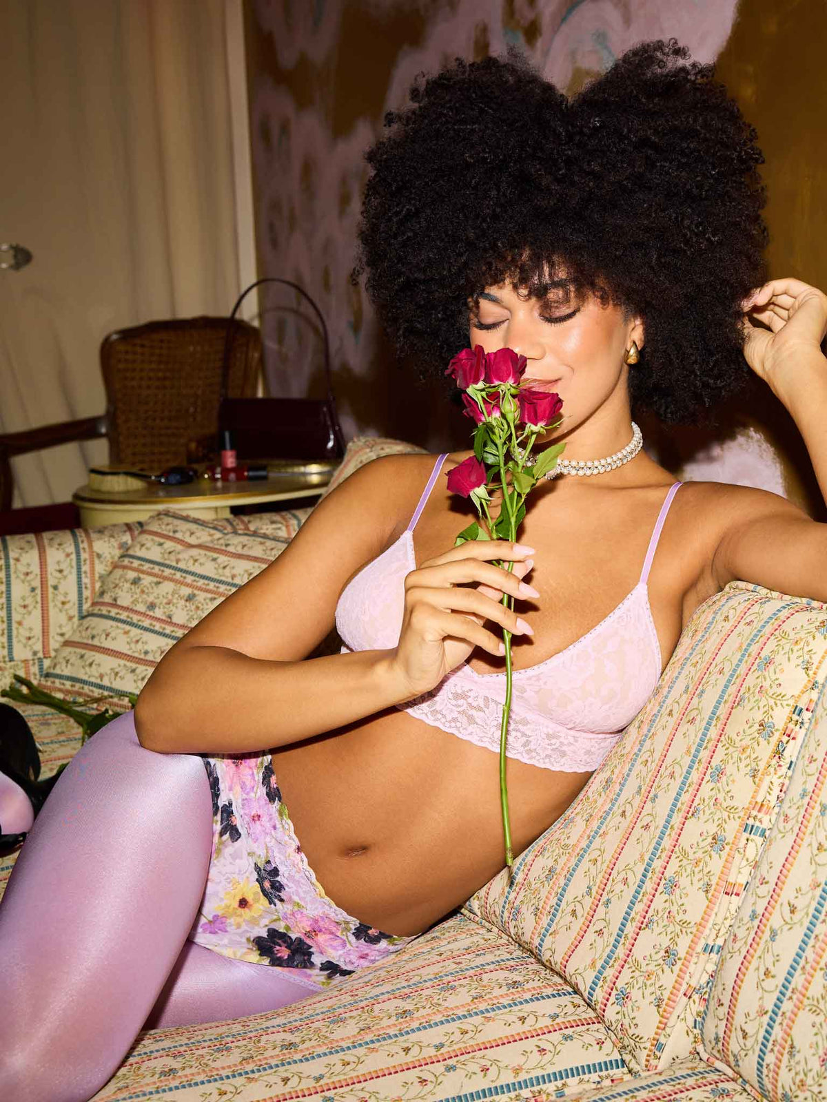 Printed Signature Lace® French Brief Pressed Pink - Hanky Panky