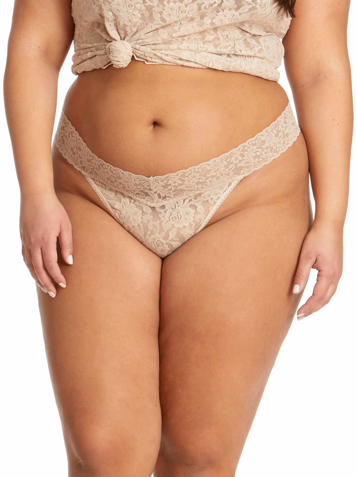 Signature Lace® Original Rise Thong Chai - Hanky Panky