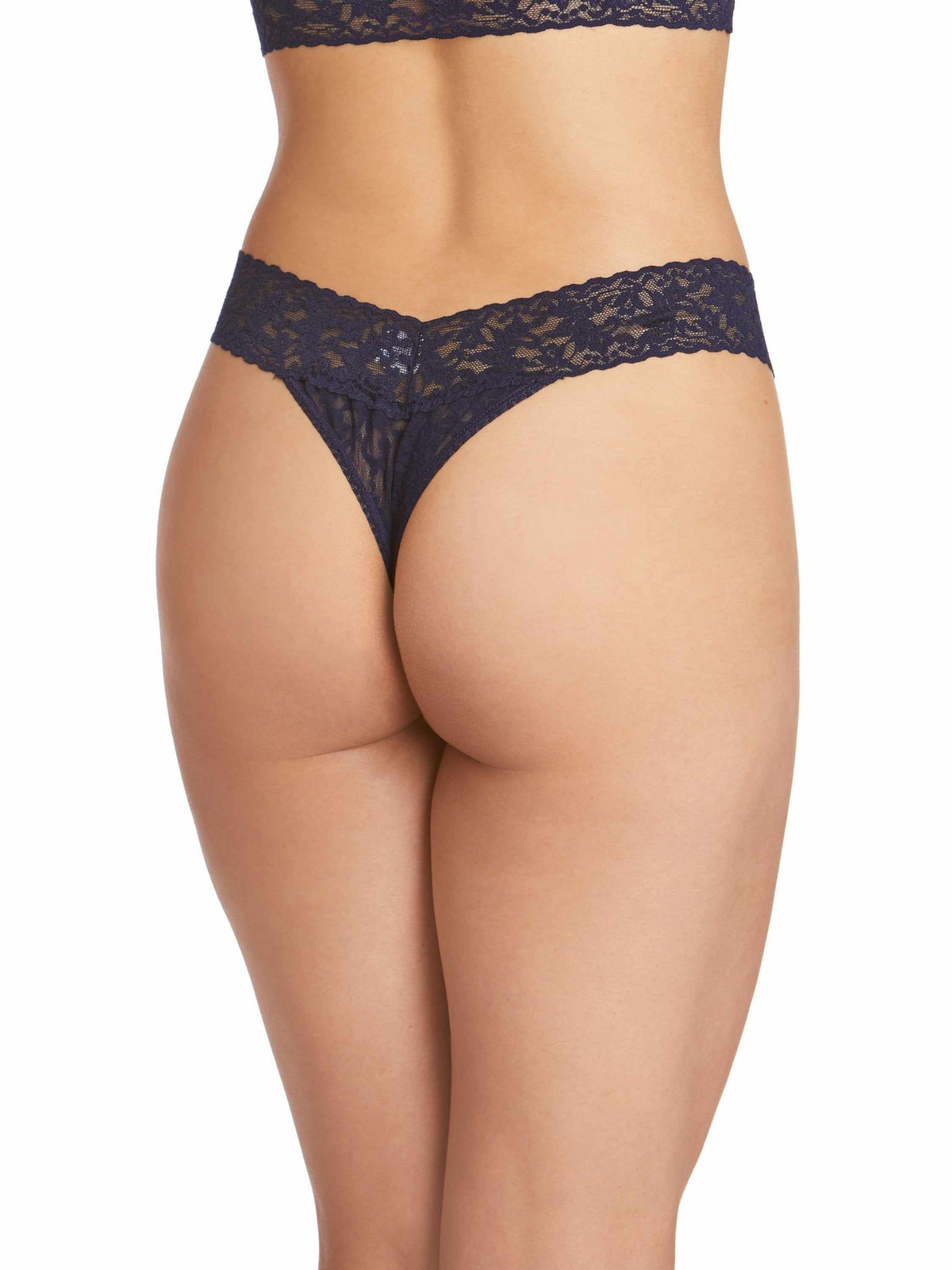 Signature Lace® Original Rise Thong Navy - Hanky Panky