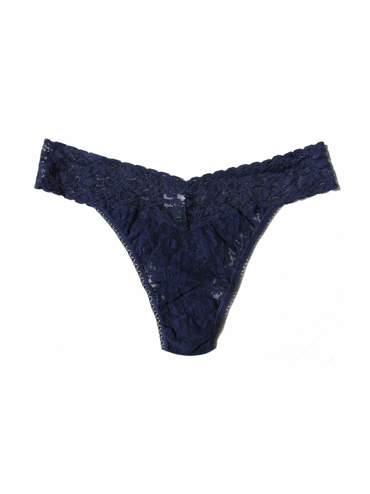 Signature Lace® Original Rise Thong Navy - Hanky Panky
