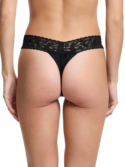 Supima® Cotton Original Rise Thong Black - Hanky Panky