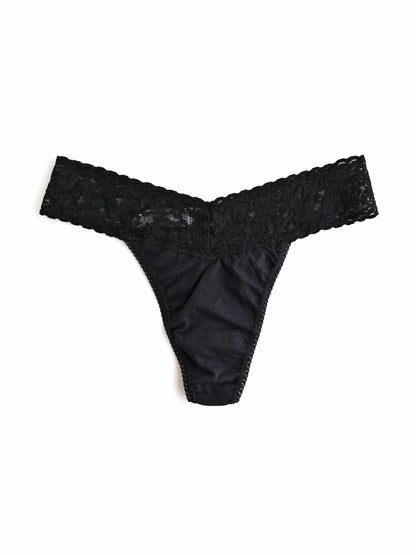 Supima® Cotton Original Rise Thong Black - Hanky Panky