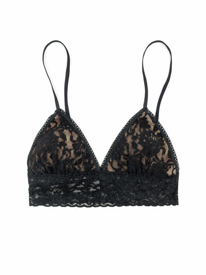 Women's Black Lace Padded Triangle Bralette - Hanky Panky