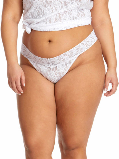 Signature Lace® Original Rise Thong White - Hanky Panky