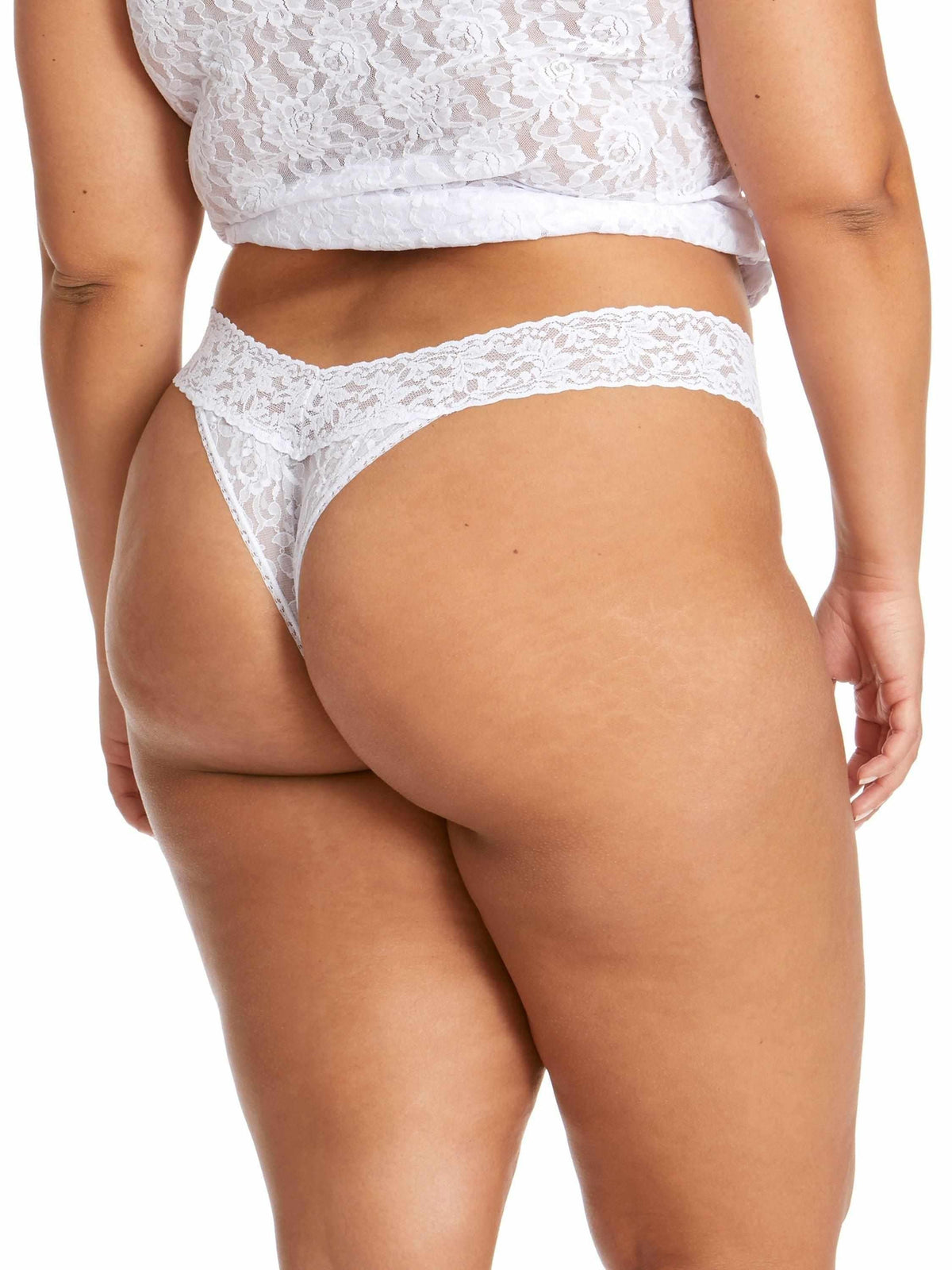 Signature Lace® Original Rise Thong White - Hanky Panky