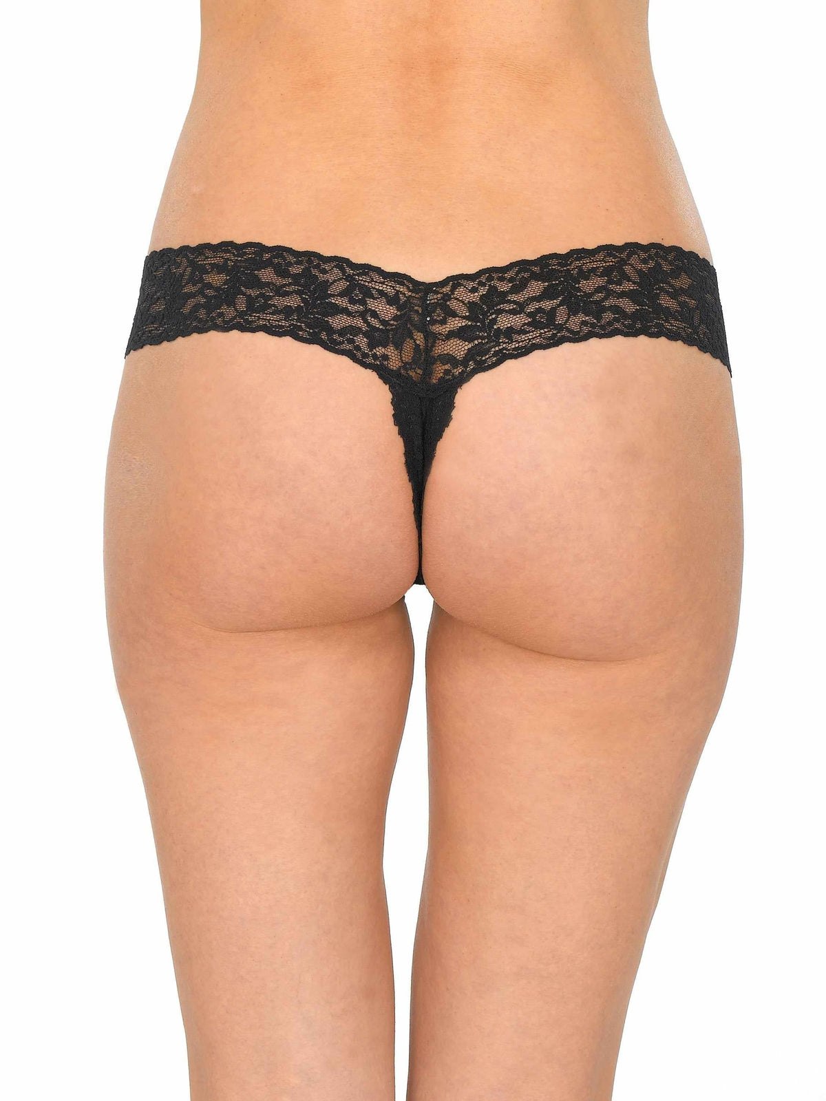 &oh™ Signature Lace® Crotchless Thong Black - Hanky Panky
