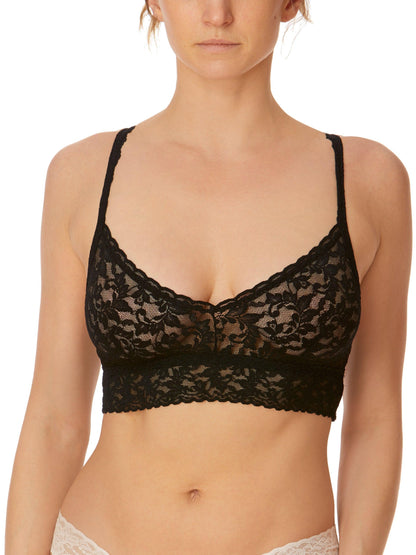 V-Neck Retro Lace Bralette Black - Hanky Panky