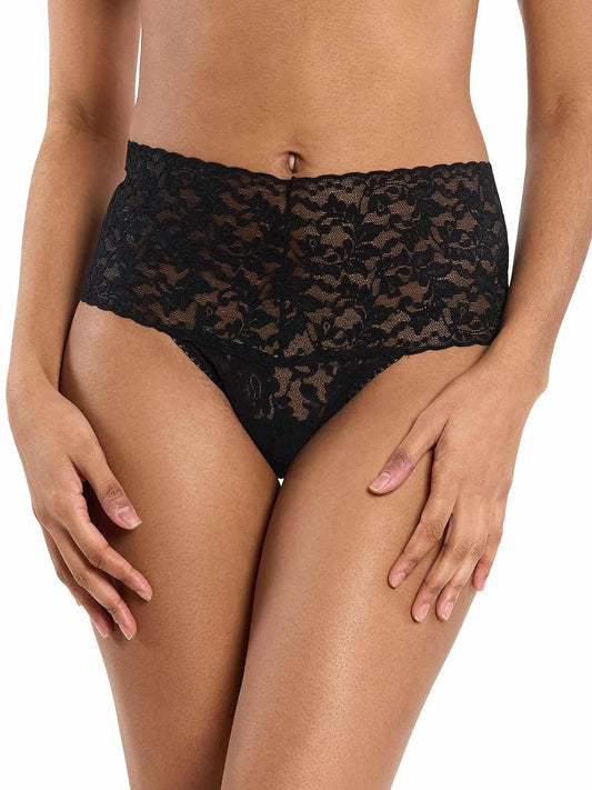 Retro Lace Thong Black - Hanky Panky