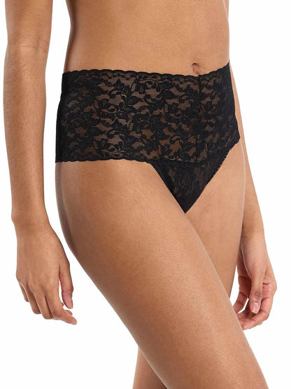 Retro Lace Thong Black - Hanky Panky