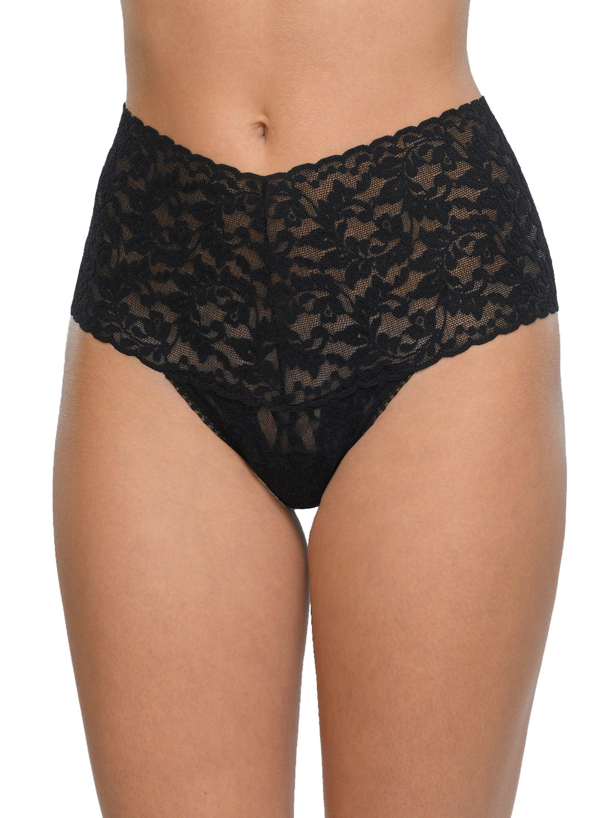 Retro Lace Thong Black - Hanky Panky