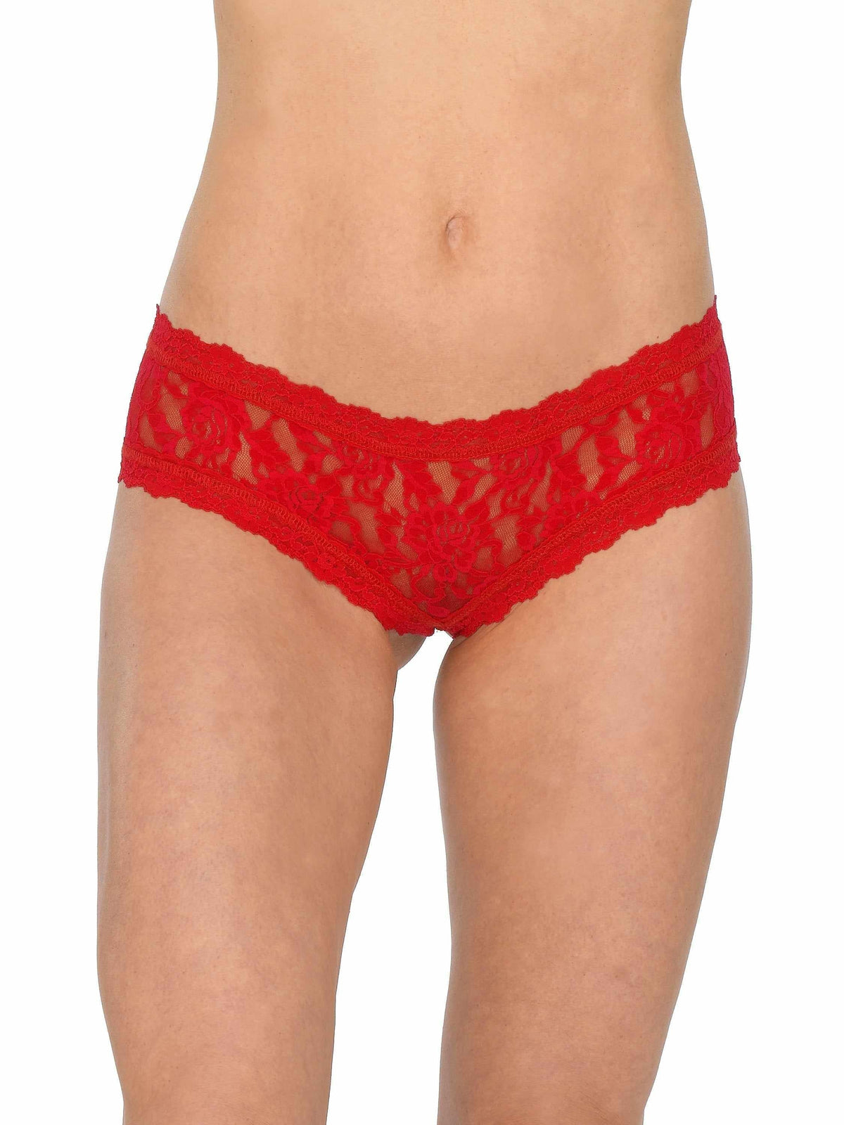 &oh™ Signature Lace® Crotchless Cheeky Hipster Red - Hanky Panky