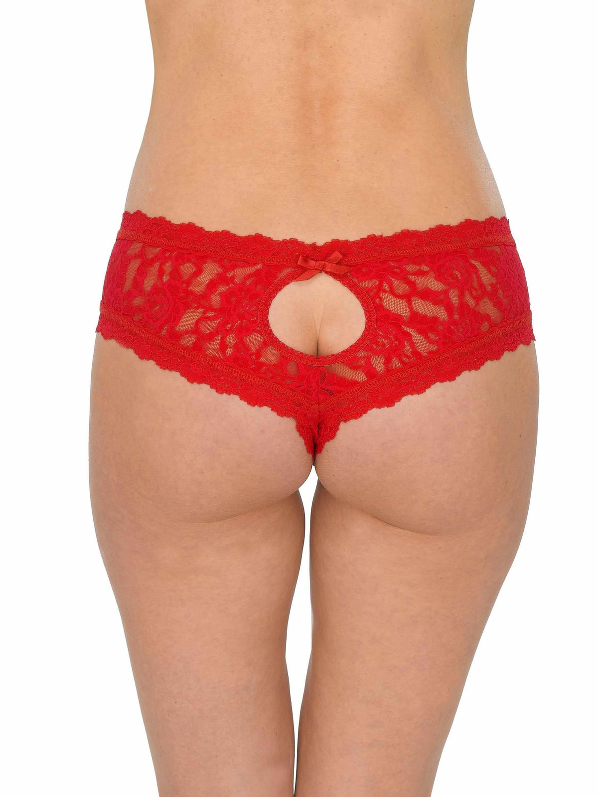 &oh™ Signature Lace® Crotchless Cheeky Hipster Red - Hanky Panky