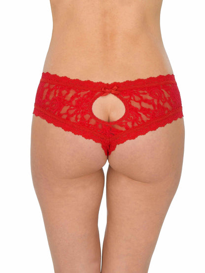 &oh™ Signature Lace® Crotchless Cheeky Hipster Red - Hanky Panky