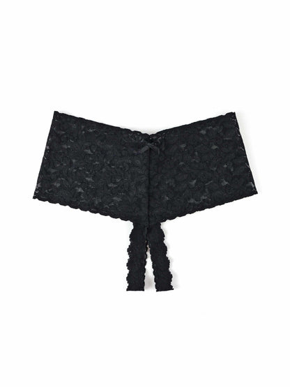 &oh™ Retro Lace Crotchless Thong Black - Hanky Panky