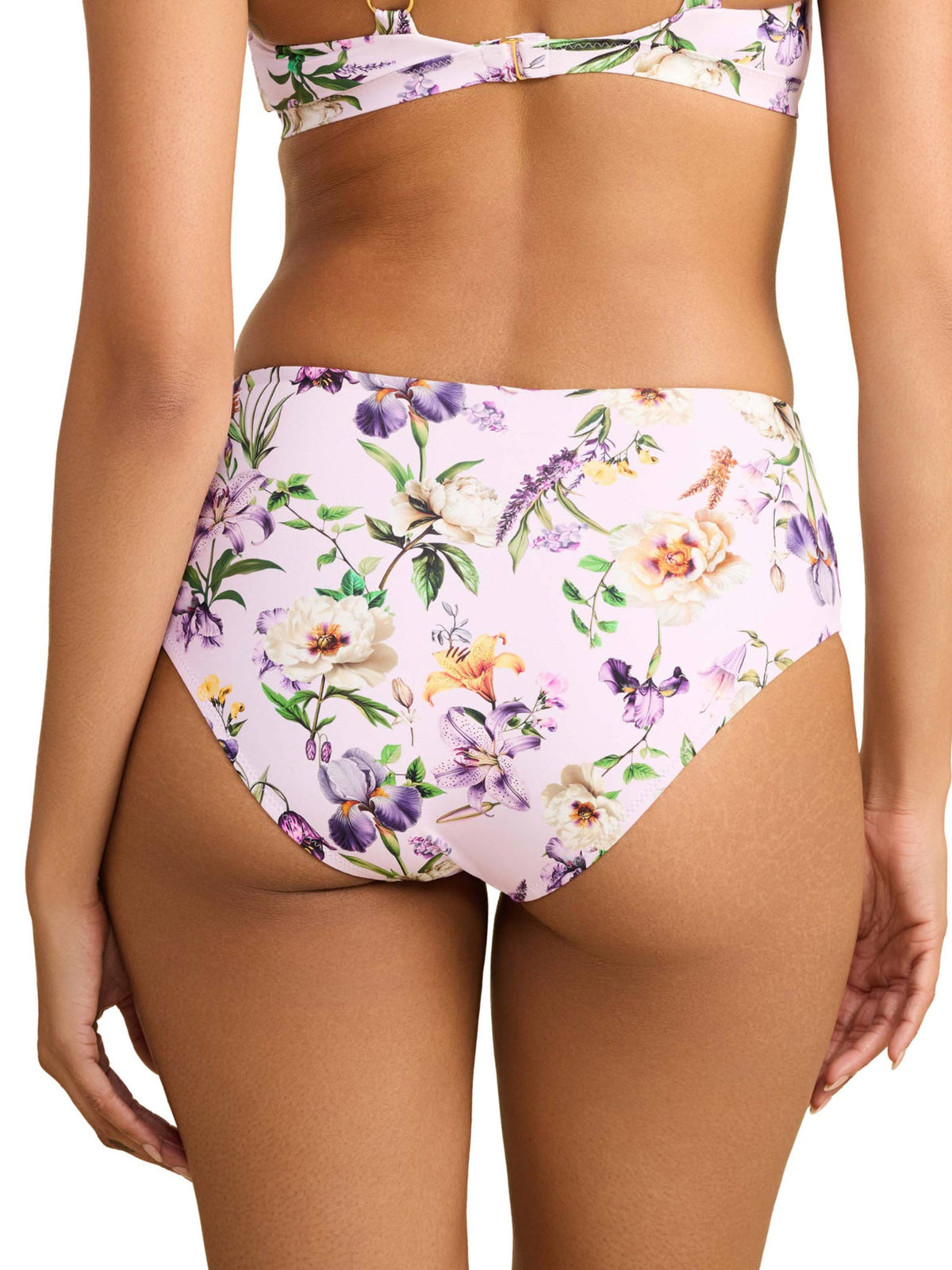 Swim High Rise Bottom Fawning Flora Purple - Hanky Panky