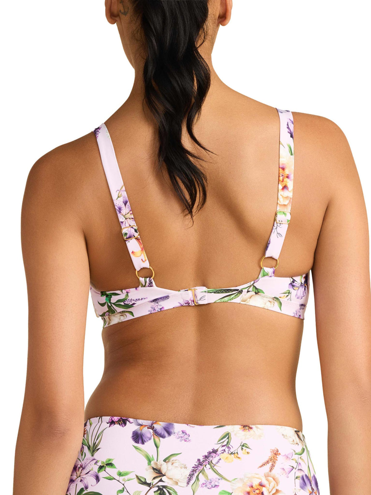 Swim Triangle Bralette Top Fawning Flora Purple - Hanky Panky
