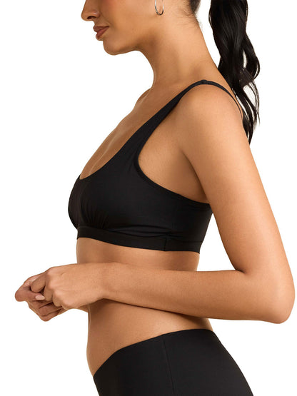 Swim Square Neck Bikini Top Black - Hanky Panky