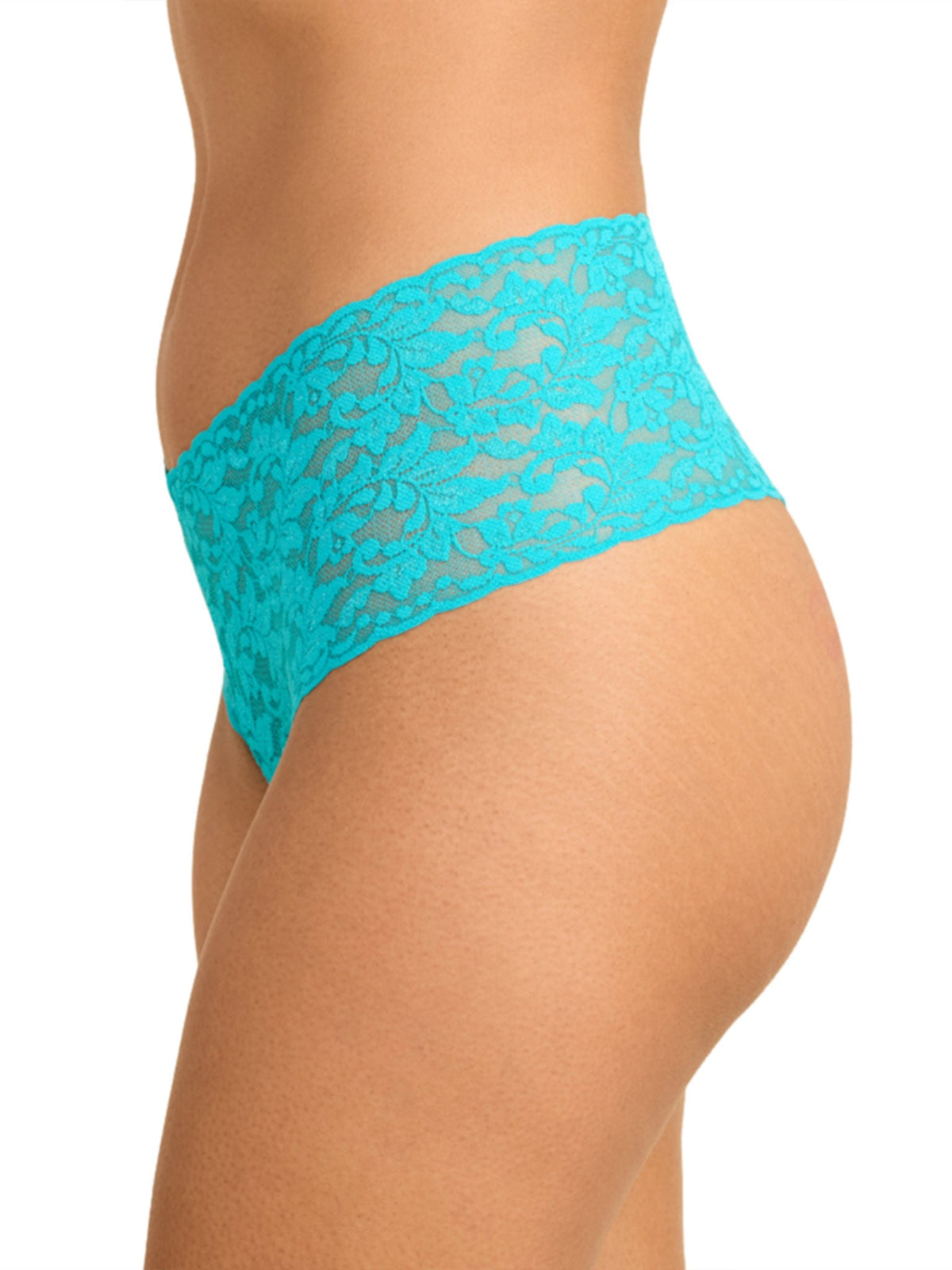 Retro Lace Thong Turkish Tile Blue - Hanky Panky