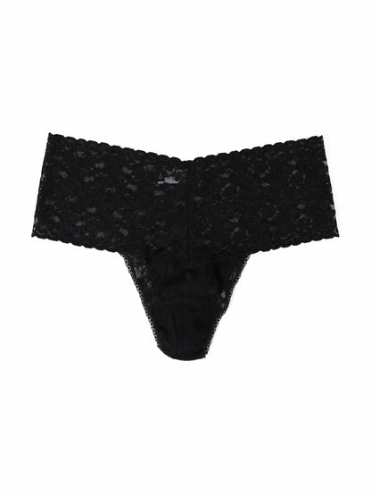 Plus Size Retro Lace Thong Black - Hanky Panky