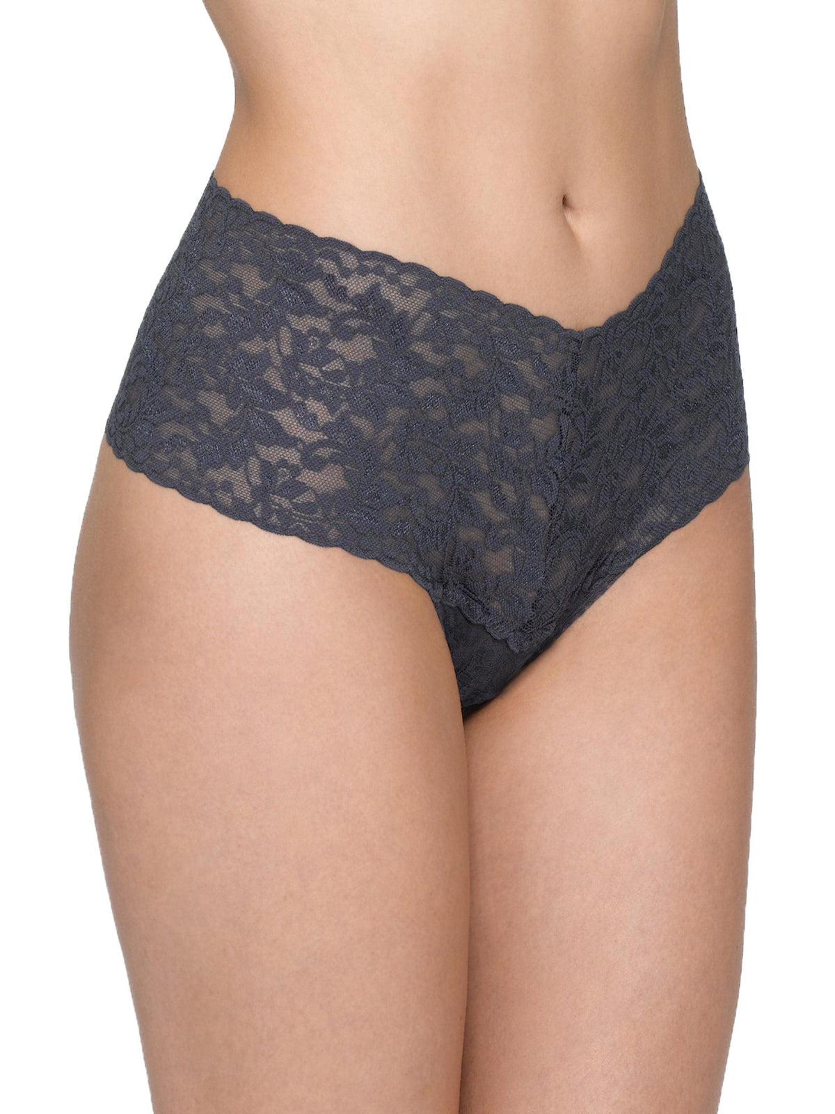 Retro Lace Thong Granite Grey - Hanky Panky