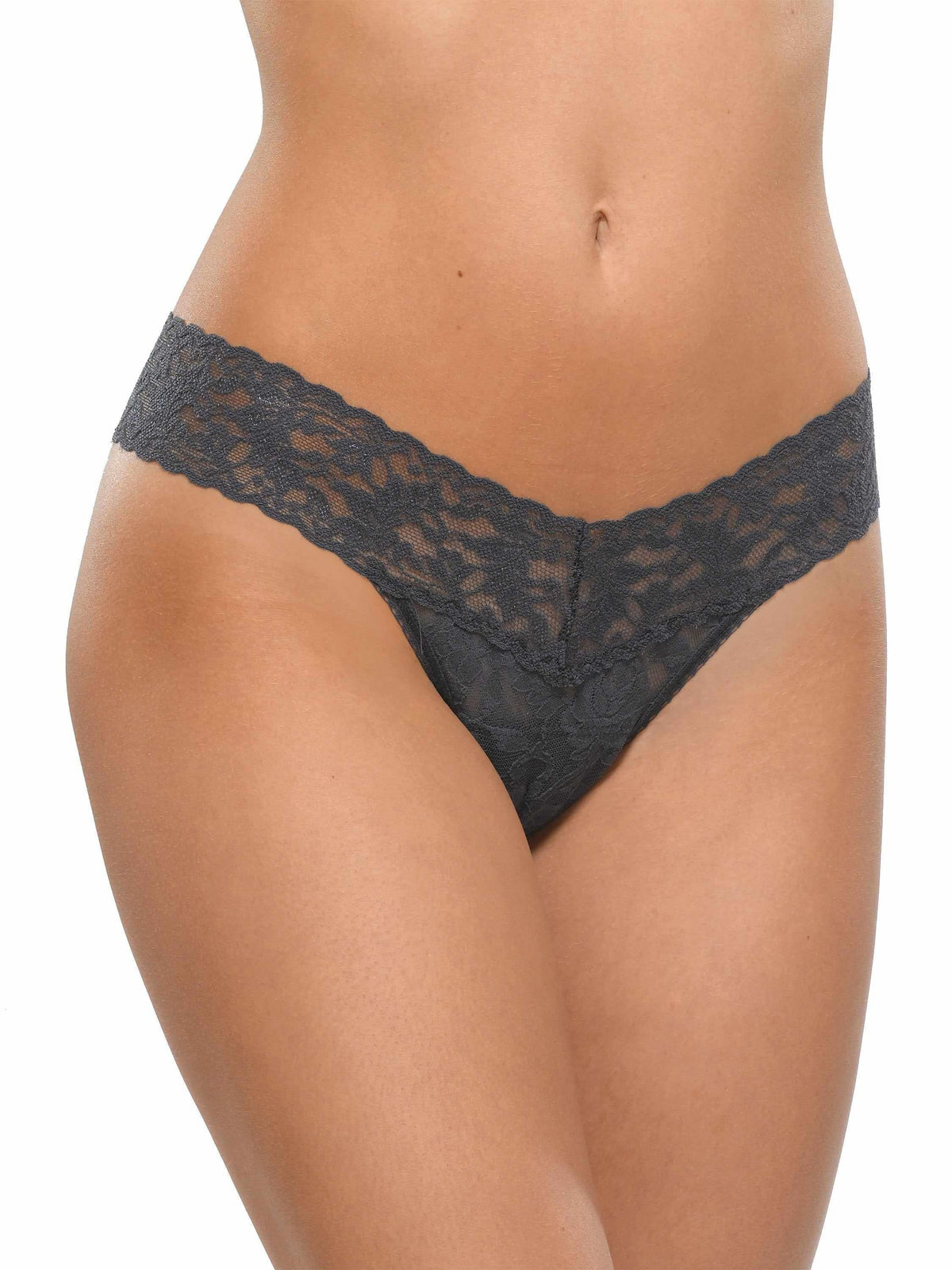 Signature Lace® Low Rise Thong Granite Grey - Hanky Panky