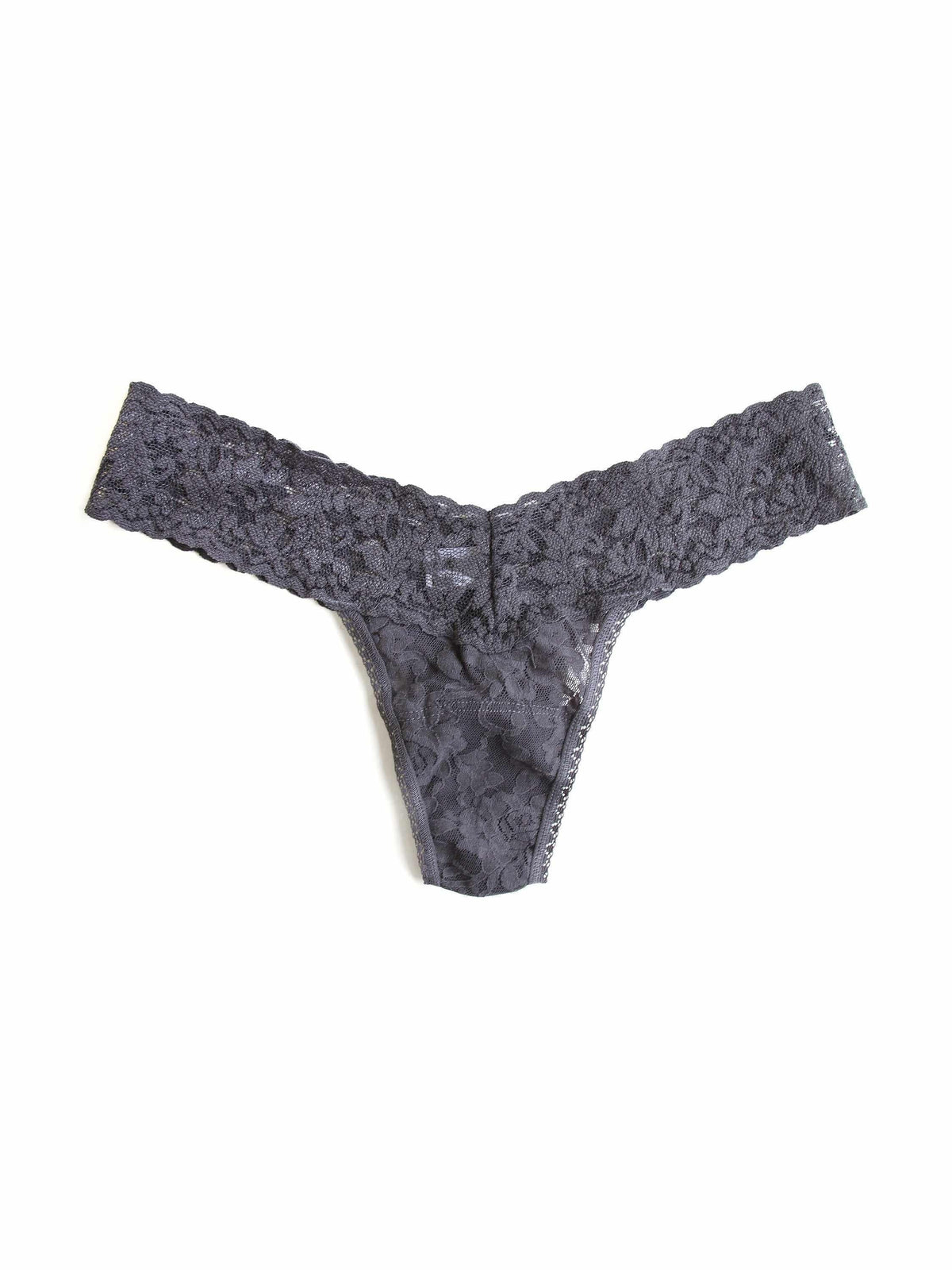 Signature Lace® Low Rise Thong Granite Grey - Hanky Panky