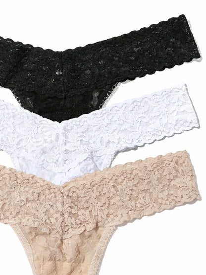 3 Pack Signature Lace® Low Rise Thongs - Hanky Panky