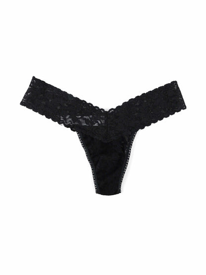 Petite Size Signature Lace® Low Rise Thong Black - Hanky Panky