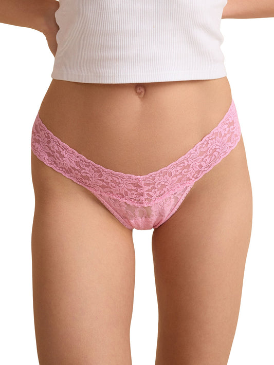 Signature Lace® Low Rise Thong Strawberry Lemonade Pink - Hanky Panky