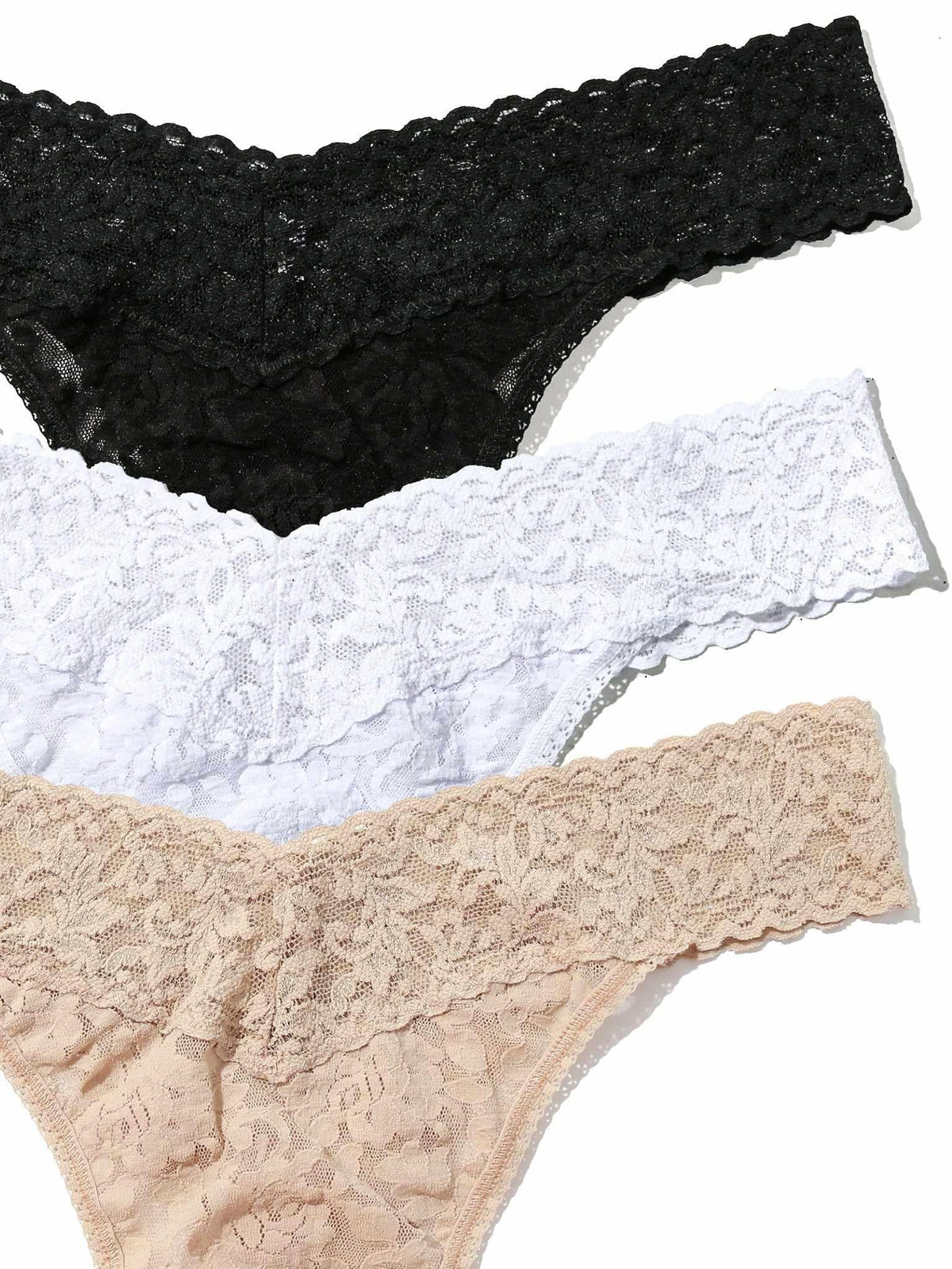 3 Pack Signature Lace® Original Rise Thongs - Hanky Panky