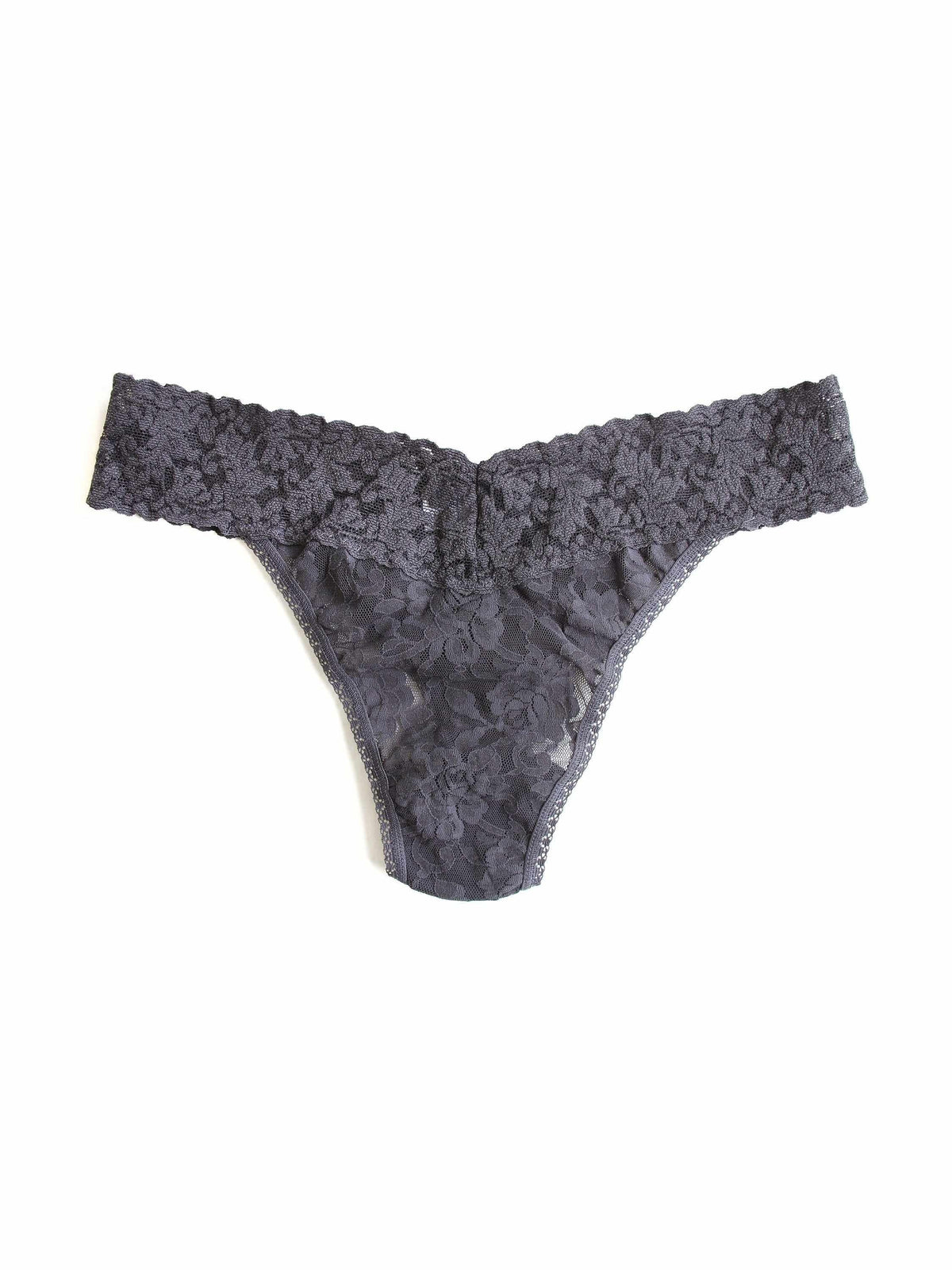 Signature Lace® Original Rise Thong Granite Grey - Hanky Panky