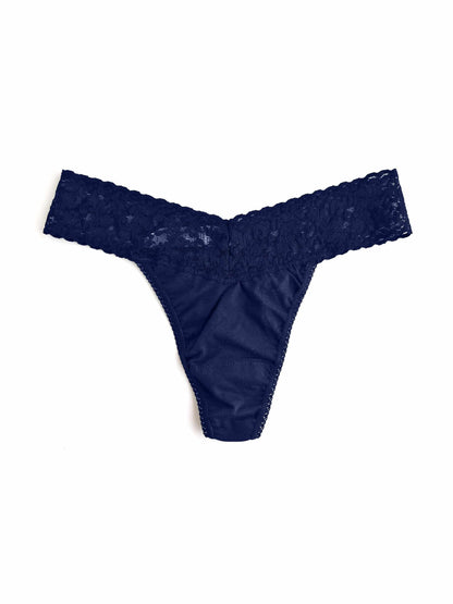 Supima® Cotton Original Rise Thong Navy - Hanky Panky