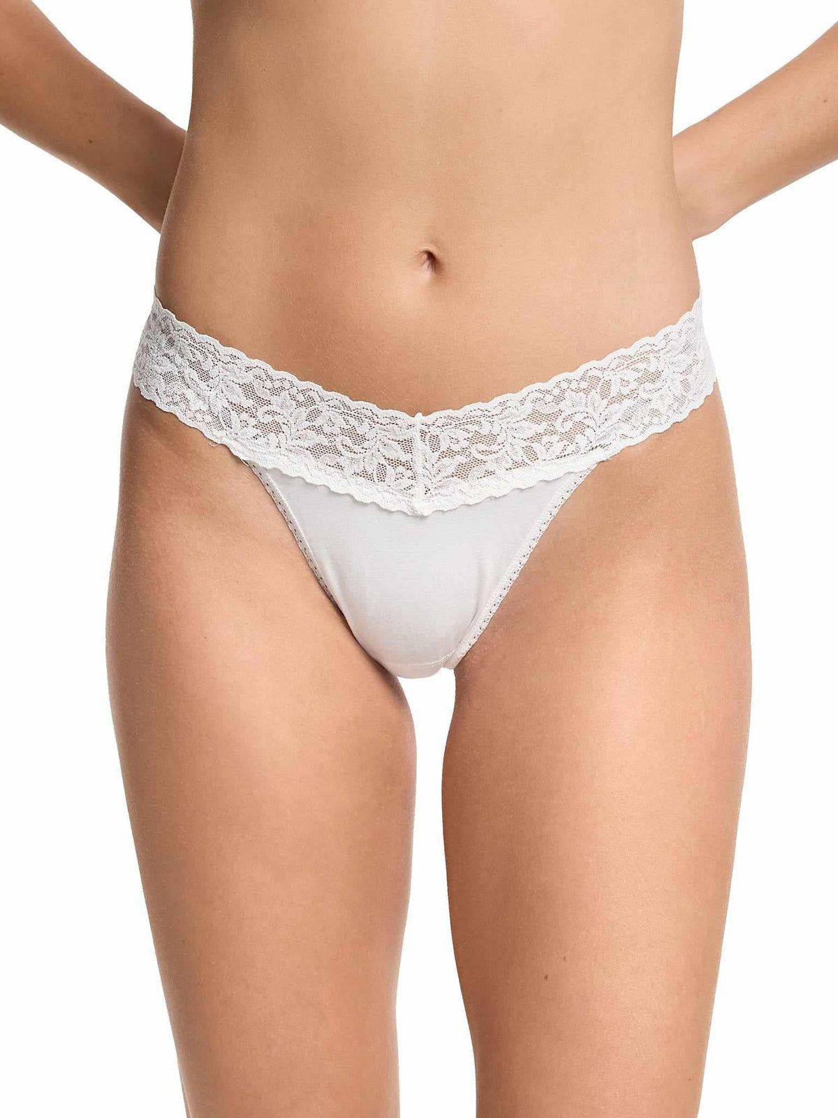 Supima® Cotton Original Rise Thong White - Hanky Panky