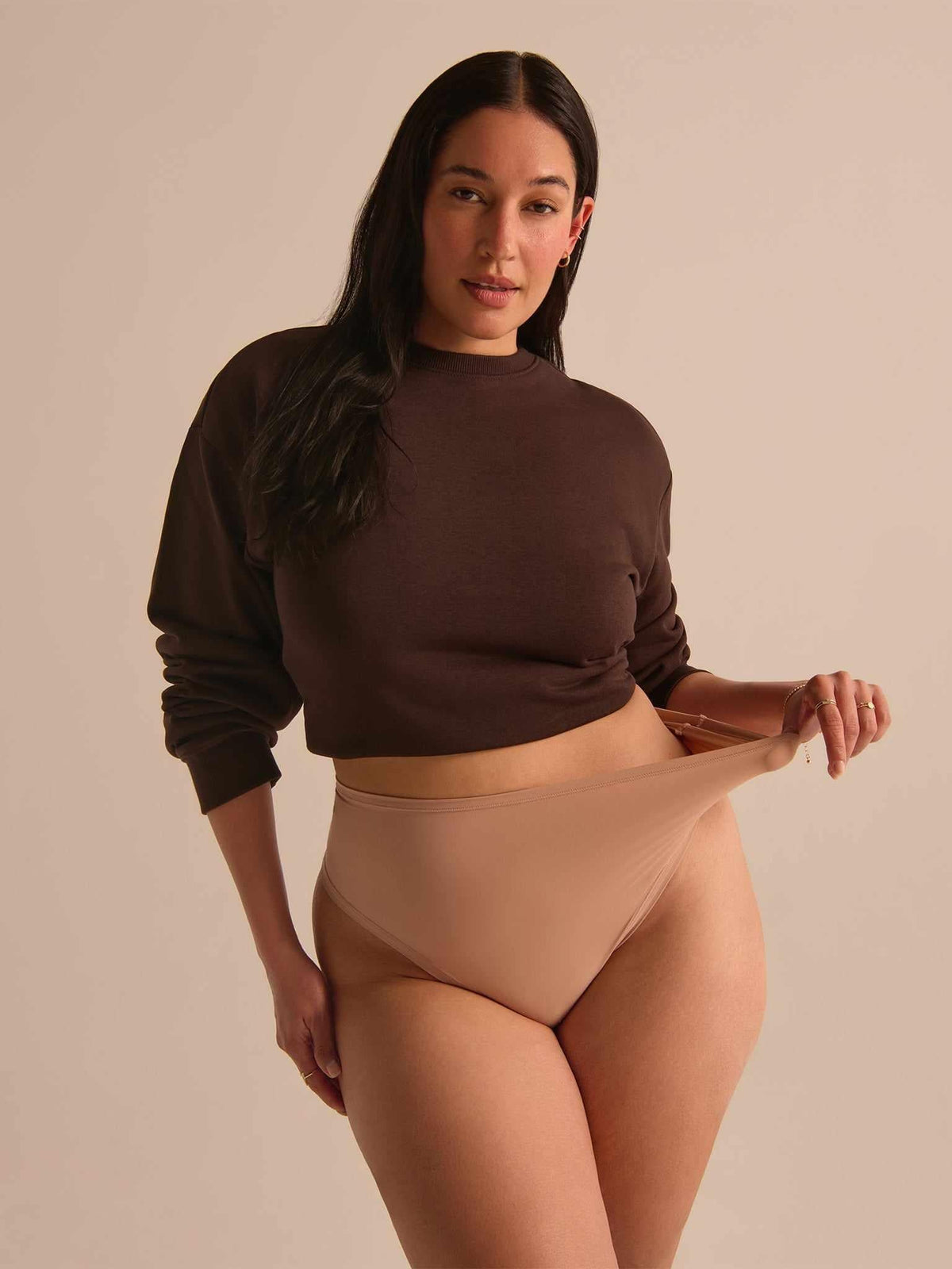 YourFit™ High Rise Thong Almond Milk Neutral Sale - Hanky Panky
