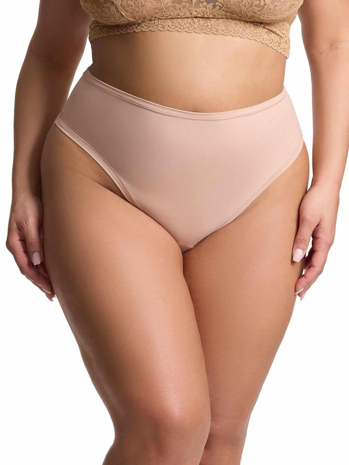 YourFit™ High Rise Thong Almond Milk Neutral Sale - Hanky Panky