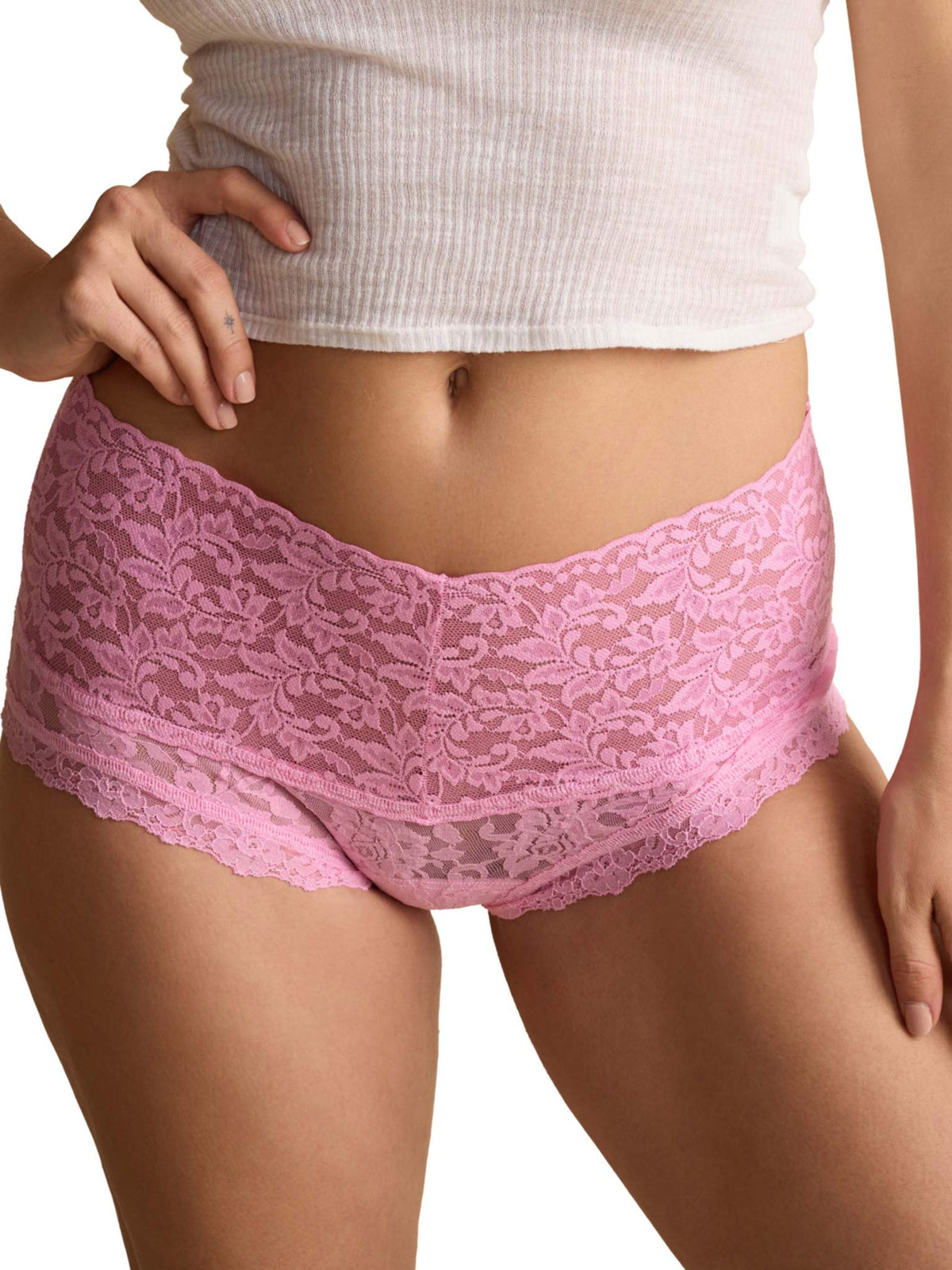 Retro Lace Boyshort Strawberry Lemonade Pink - Hanky Panky