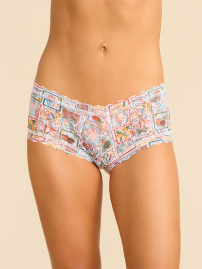 Printed Signature Lace® Boyshort Snail Mail White - Hanky Panky