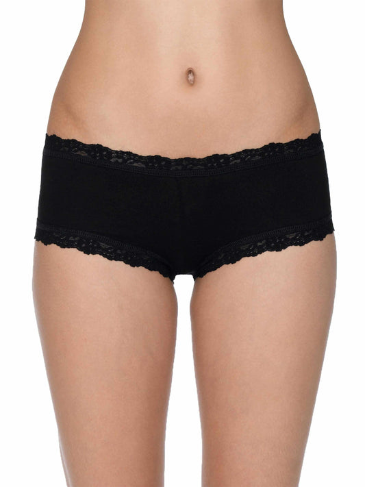 Supima® Cotton Boyshort Black - Hanky Panky