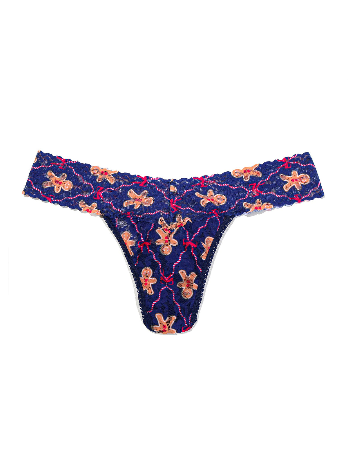 Printed Signature Lace® Low Rise Thong Festive Gingerbrea - Hanky Panky