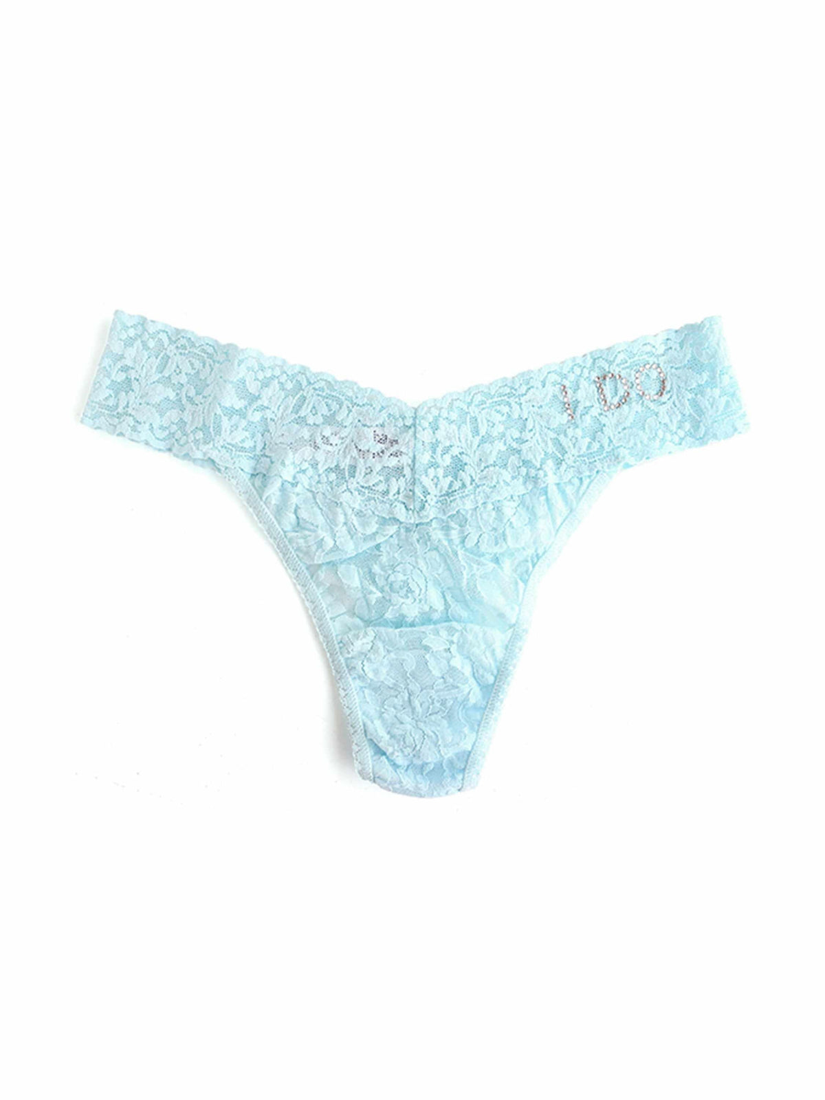 I Do Crystal Signature Lace® Original Rise Thong Celeste - Hanky Panky