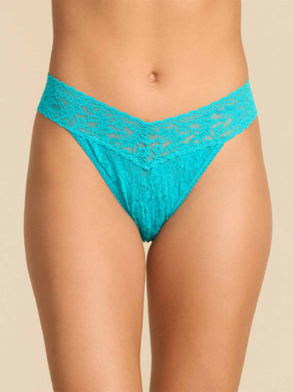 Signature Lace® Original Rise Thong Turkish Tile Blue - Hanky Panky