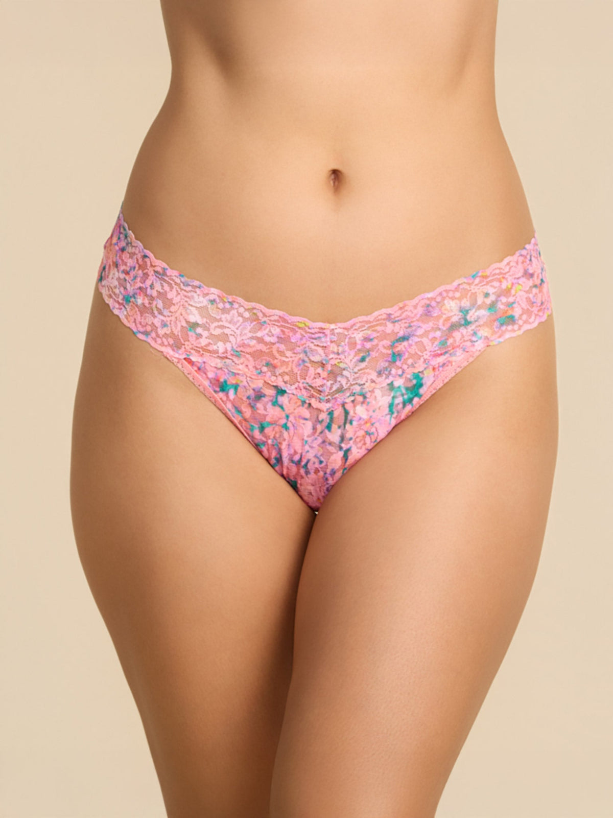 Printed Signature Lace® Original Rise Thong Blushing Blooms Pink - Hanky Panky