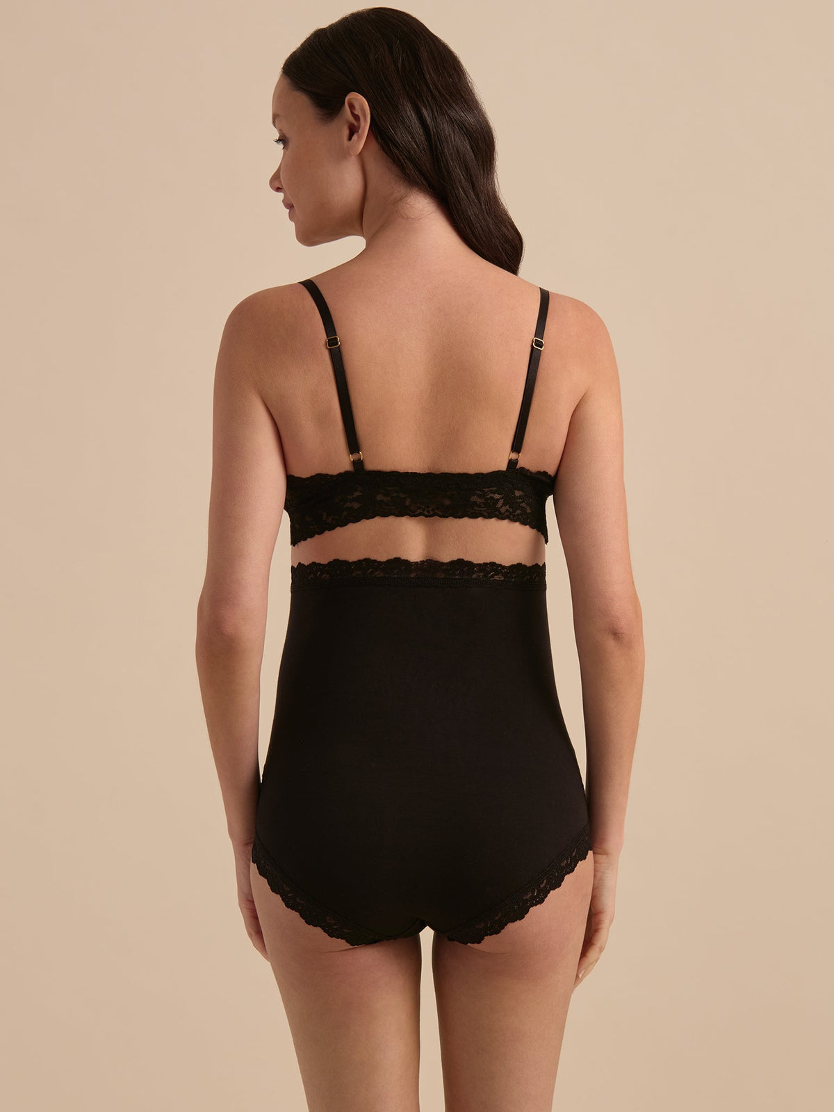 Supima® Cotton Maternity Over The Bump Boyshort Black Sal - Hanky Panky