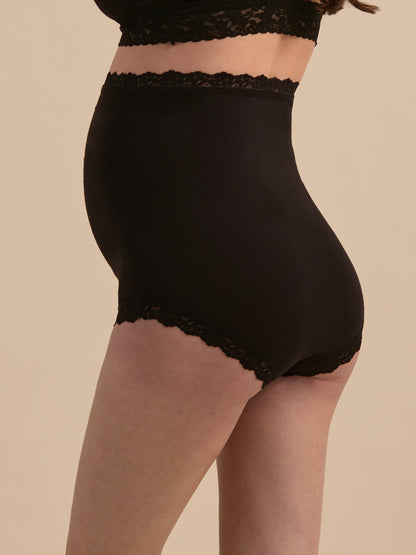 Supima® Cotton Maternity Over The Bump Boyshort Black Sal - Hanky Panky