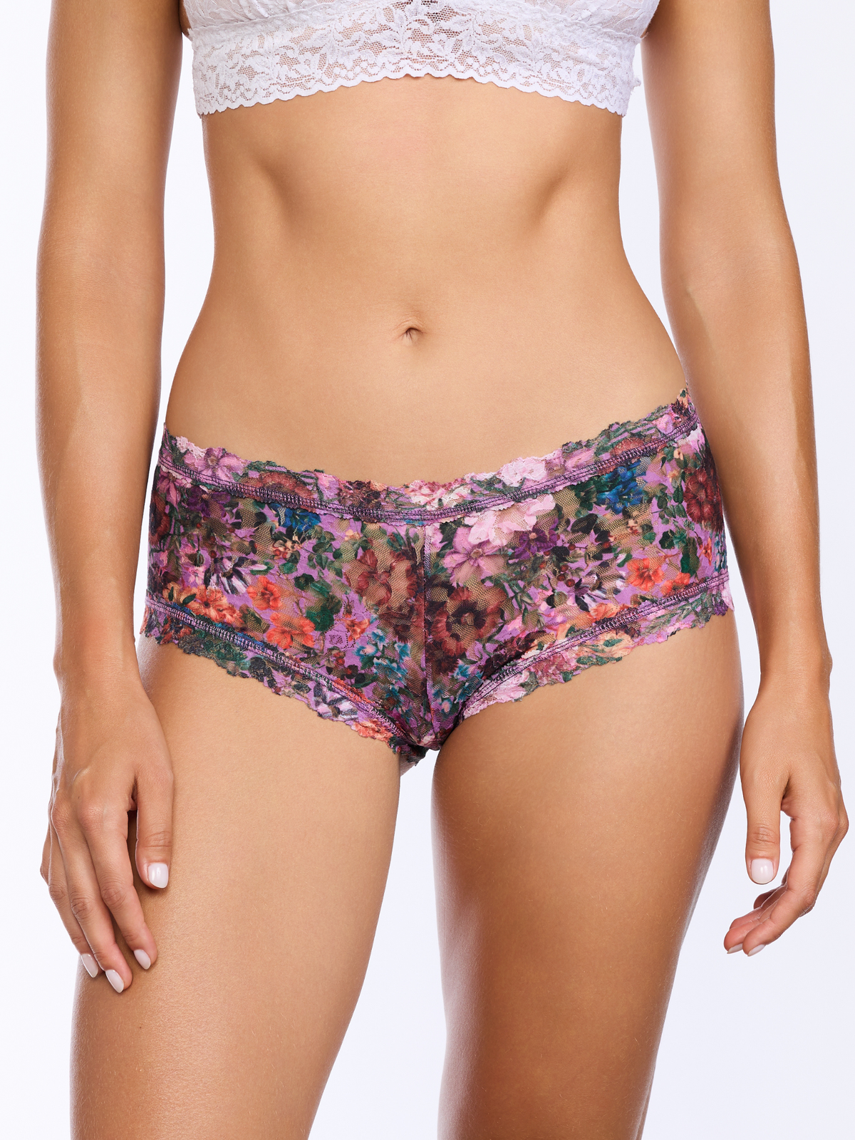 Printed Signature Lace® Boyshort Perennial Purple Floral - Hanky Panky