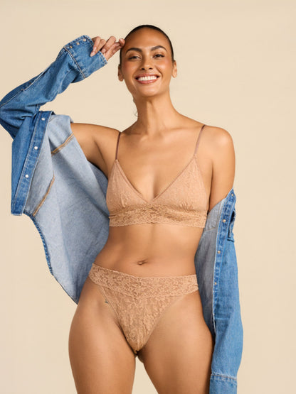 Signature Lace® Padded Triangle Bralette Sun Tan - Hanky Panky